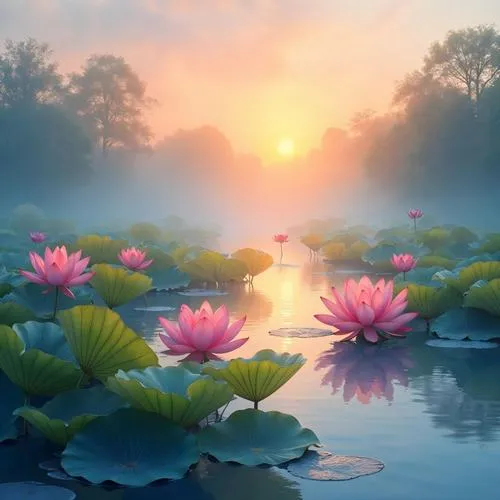 Áo cà sa cạnh tượng Phật trên bệ sen tĩnh lặng