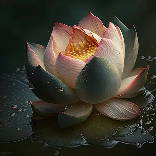 Hơi hương sen quyện không gian thiền nền tối sâu