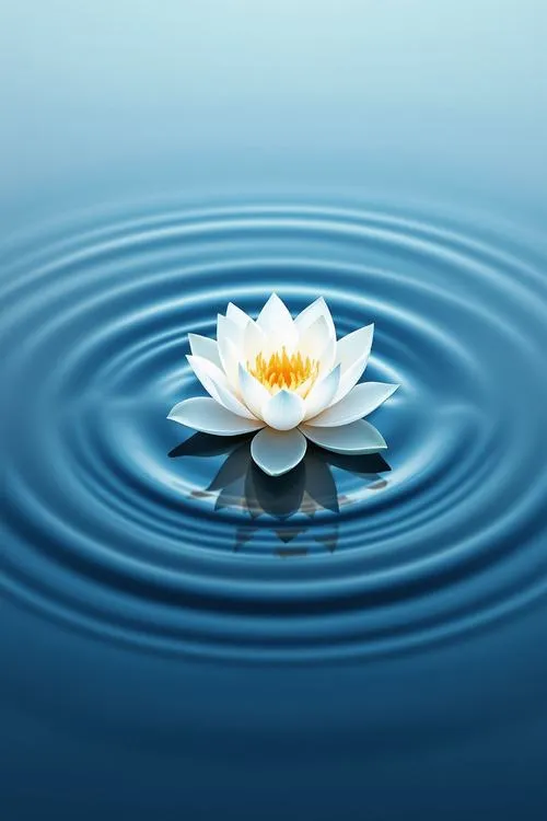 Liên đài nổi bật giữa nền ảnh: mặt nước tĩnh