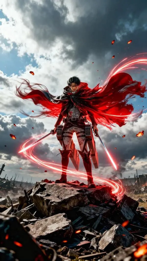 Ảnh đẹp phản diện phức tạp dang tay giữa mưa đỏ, cảm giác phán quyết, gợi nhắc Rung Chấn