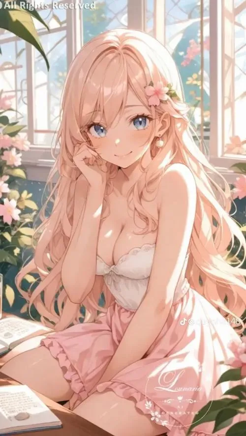 Gái xinh anime với nụ cười ngọt ngào nhìn là muốn lưu về máy