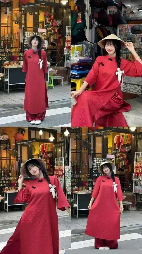 Hot girl mặc áo dài Tết khoe phong cách dịu dàng dưới nắng mới