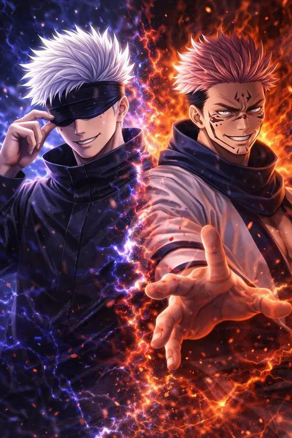 Ảnh nền đẹp cảnh Gojo lùi nửa bước, đổi nhịp, chuẩn bị đòn quyết định