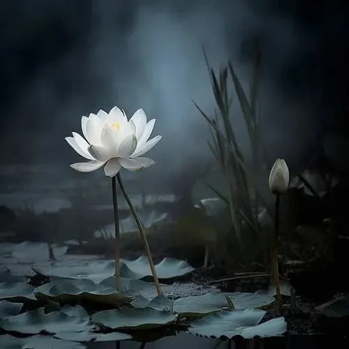 60 Hình Ảnh Hoa Sen Đen Trắng nghệ thuật tĩnh lặng tuyệt đối trong khoảnh khắc mất mát