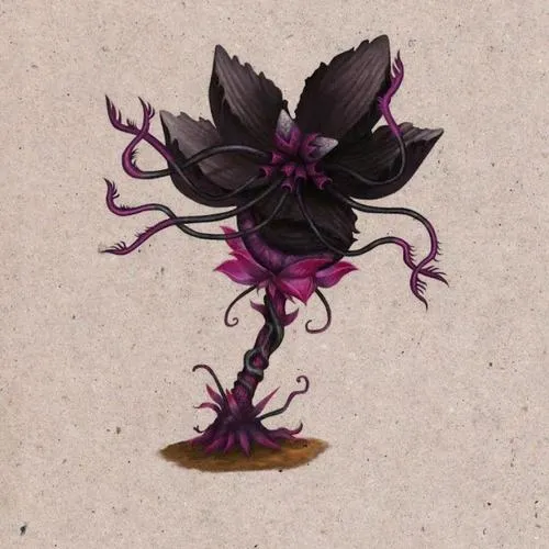 Hoa sen đen bên nến đen và khói mờ trầm mặc