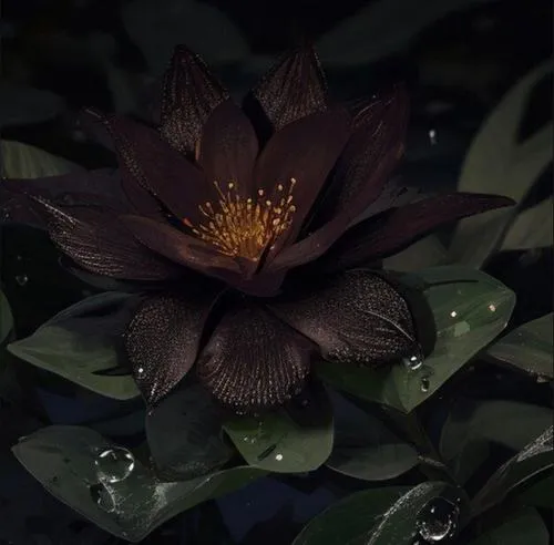 Nhấn khoảng trống nền đen để hoa sen đen càng cô tịch