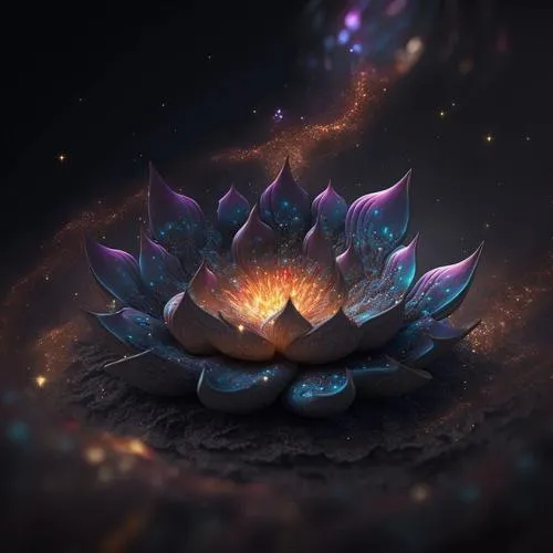 Hoa sen đen trên nền vải nhung đen với ánh sáng hắt