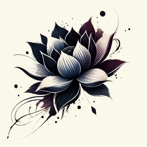 Hình hoa sen tông tối trong nền đen rộng tạo khoảng thở nặng