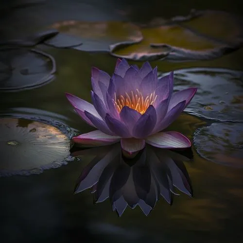 Ảnh sen đen u sầu gợi cảm giác cô đơn trong nền tối sâu