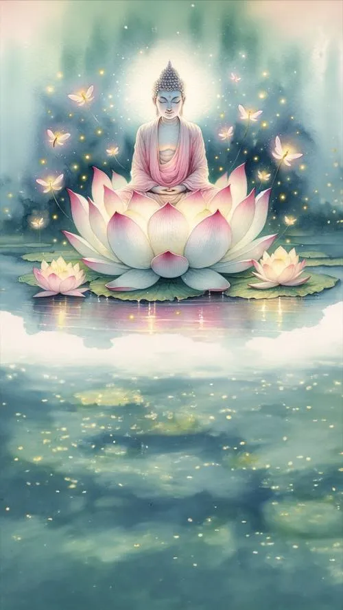 Hoa sen nở dưới ánh sáng với độ tương phản: vừa phải