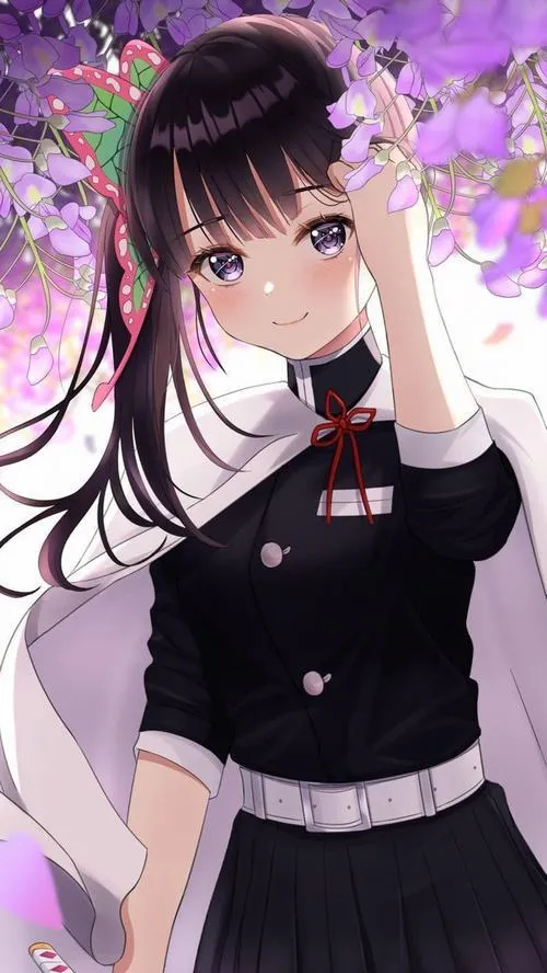 Set này Kanao nửa thân cùng nền hoa tím, ánh mắt chắc, hợp làm avatar kiểu lạnh