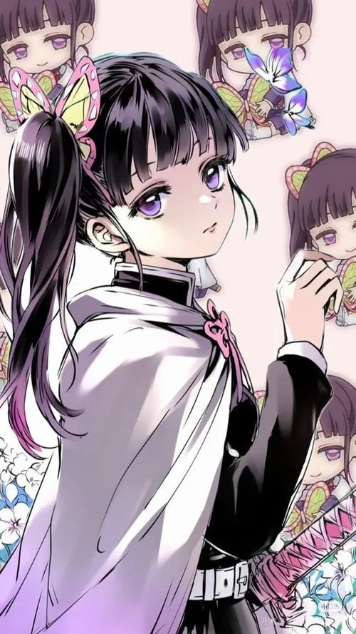 Lưu ngay Kanao quay đầu nhìn nhẹ, áo choàng trắng nổi bật, vibe lạnh lùng đúng chuẩn nhân vật