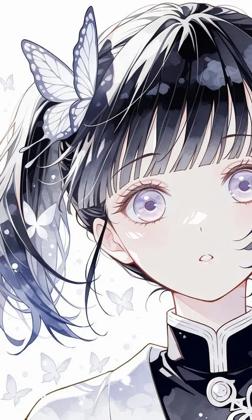Note ảnh cận mặt Kanao tông đen trắng, mắt to nhưng lạnh, kẹp bướm nhìn cực cuốn