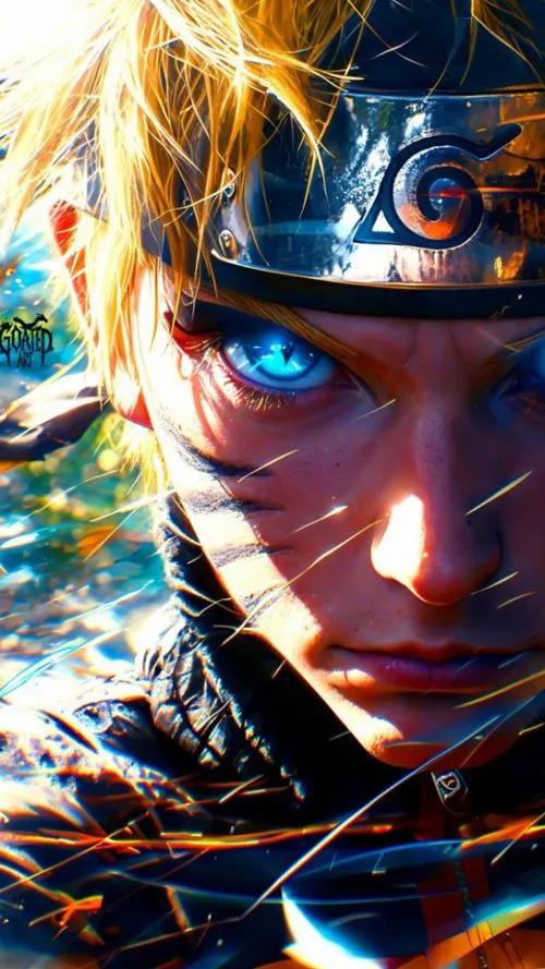 Avatar nhẫn giả áo vàng, hoa văn xoáy nổi, vibe Hokage tương lai chững chạc và cứng cáp.