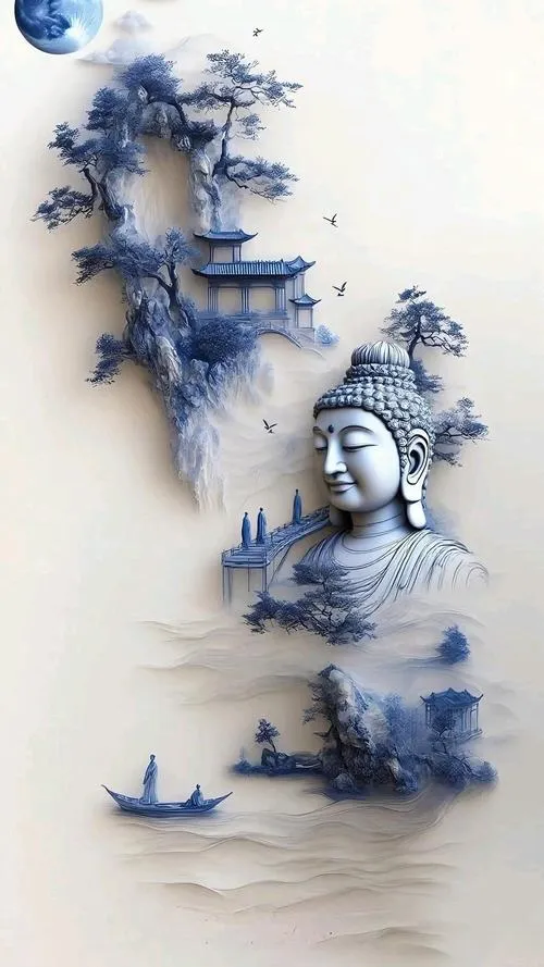 Hình tiếp độ gợi hạnh nguyện trong khung trang nghiêm đẹp