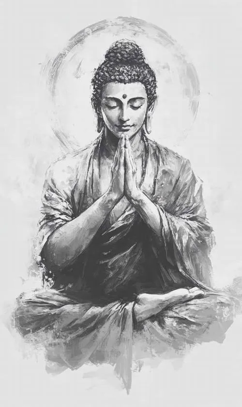 Hình thờ y áo gồm tà áo nếp gấp