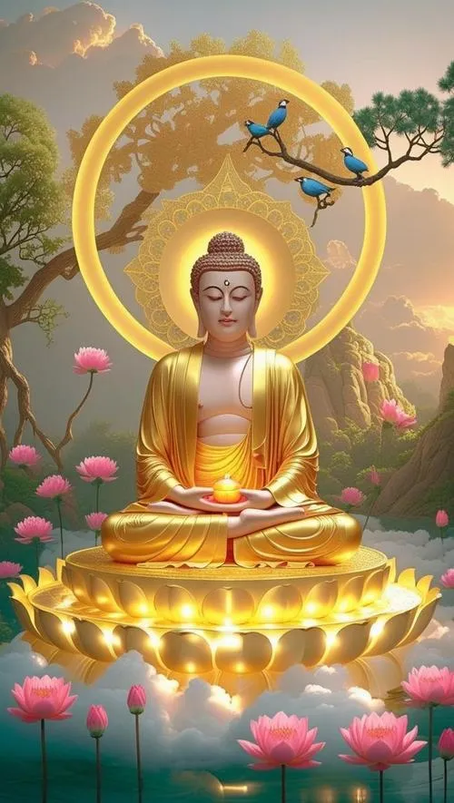 Ảnh Phật an yên kiểu tối giản, càng ít chi tiết lại càng chạm sâu