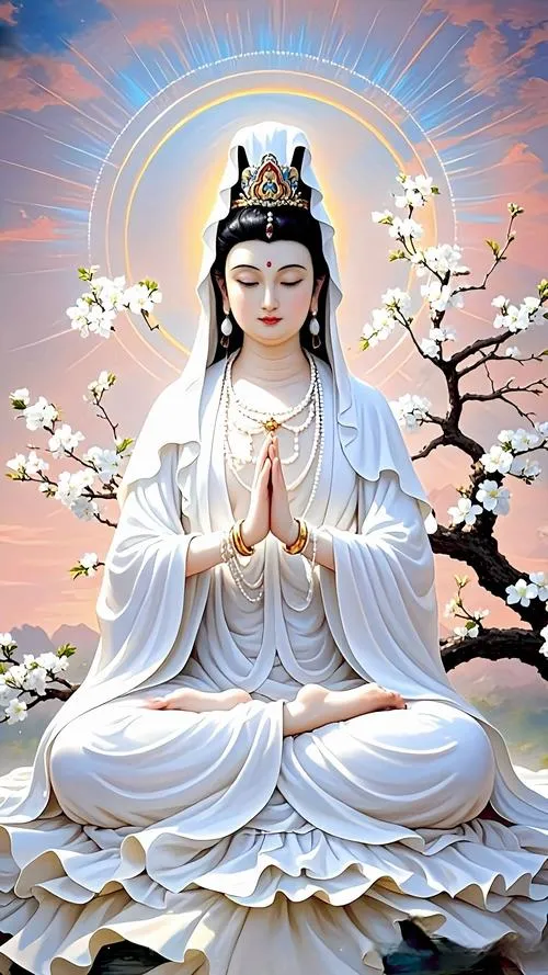 Quán Âm Nam Hải nhìn Nền mây và Ánh hào quang