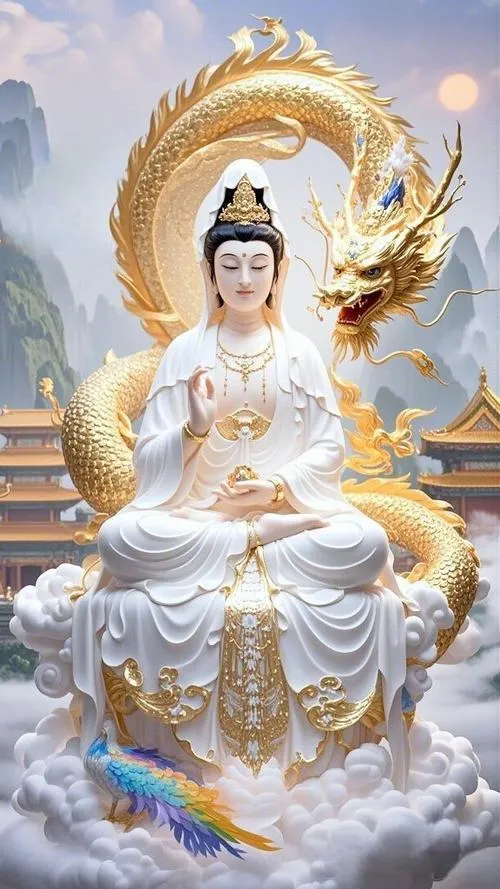 Tượng 3D phô Nét mặt từ bi dưới Áo cà sa trang nghiêm