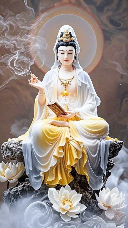 Bức thanh tịnh hiện rõ nhờ ánh sáng tản mềm quanh Tượng 3D