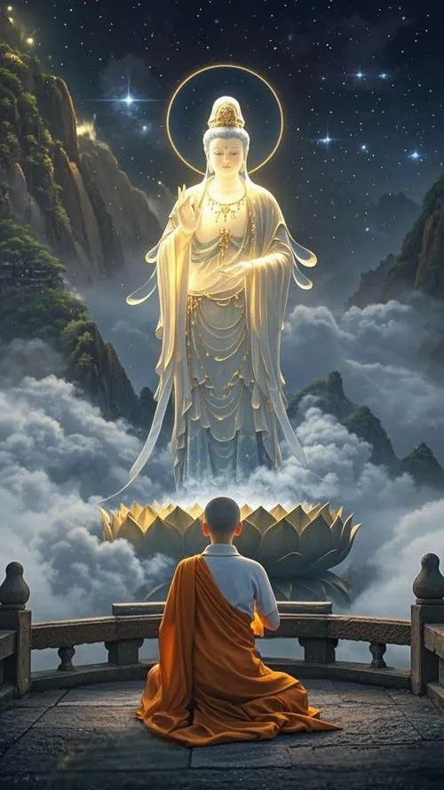 Cổ gồm vòng chuỗi khẽ chạm Áo cà sa thanh tịnh