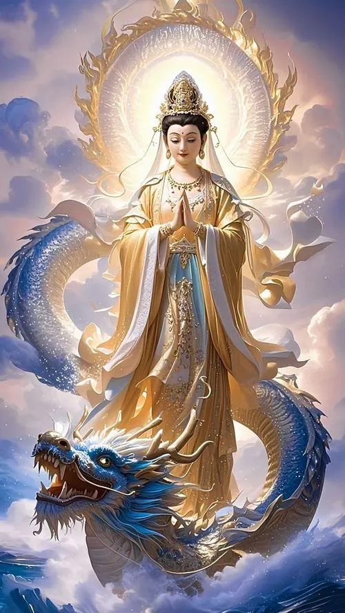 Hình ảnh phật Bồ Tát đẹp 3D tông vàng ấm hay trắng ngà hợp hơn cho bạn