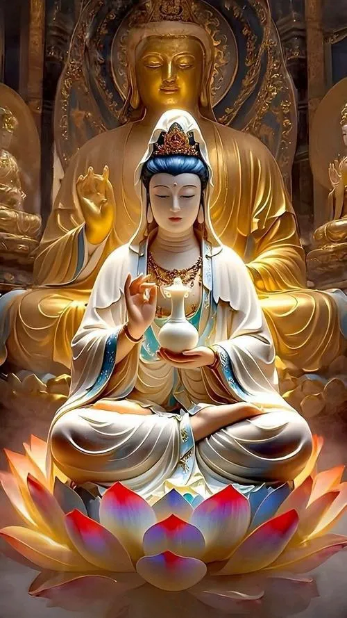 Khung tranh Phật Bồ Tát 3D gợi thanh tịnh