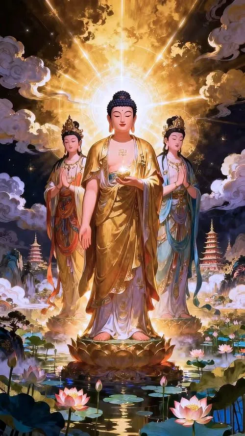 Ánh sáng thiền lan tỏa cảm giác an nhiên trong hình Phật 3D