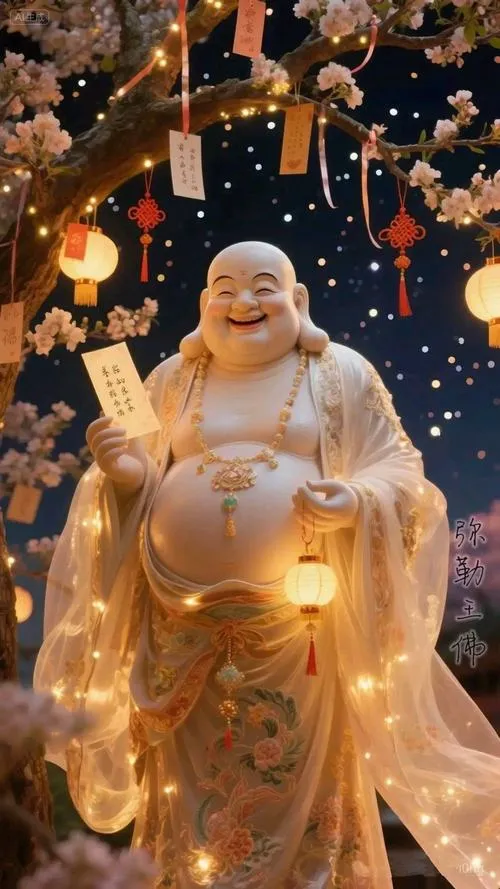 Tượng Phật Di Lặc mang túi vải tạo nét bố thí an lành