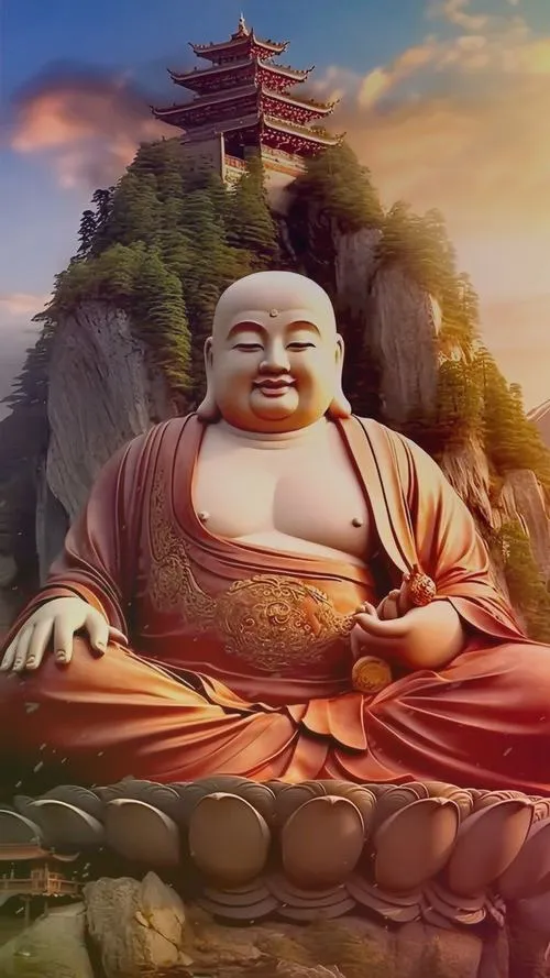 Treo ảnh Di Lặc cát tường giúp góc nhà thêm may mắn