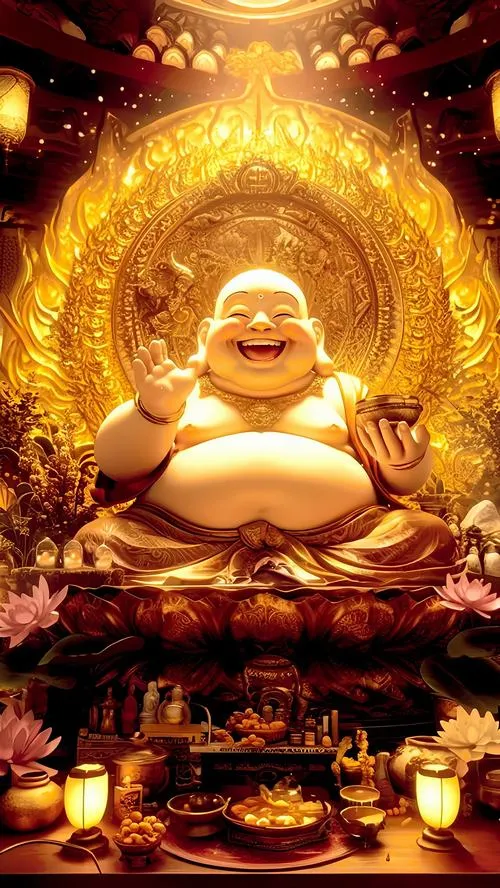 Treo Tượng Di Lặc trong không gian thờ gợi cát tường may mắn