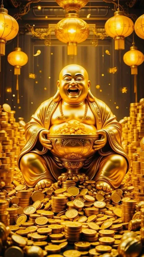 Hình ảnh đồng tiền gợi tài lộc kết hợp sắc vàng gợi cát tường hài hòa