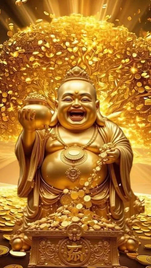 Chọn ảnh Di Lặc tươi sáng mang hoan hỉ đến gia đình