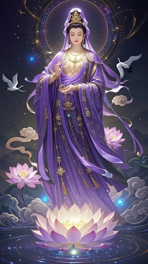 Dải lụa thuộc trang phục bay nhẹ trên nền mây biển