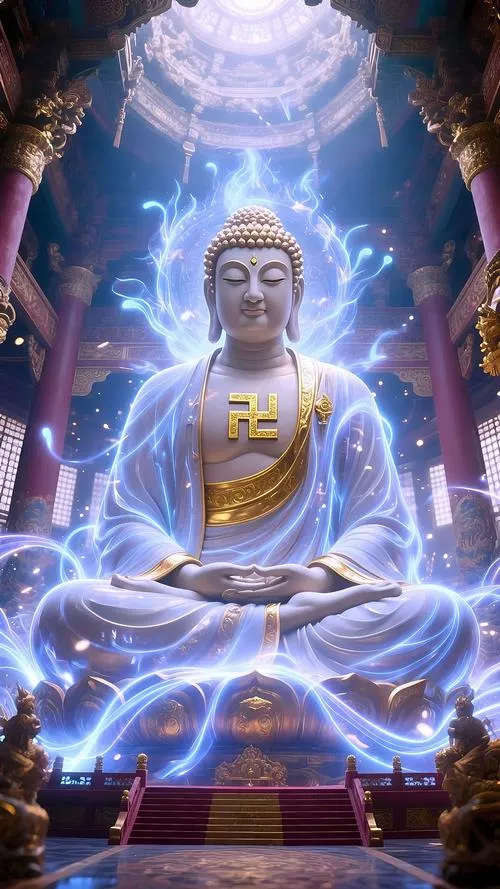 Dựng Phật A Di Đà cùng Tam Thánh Tây Phương nổi bật hào quang