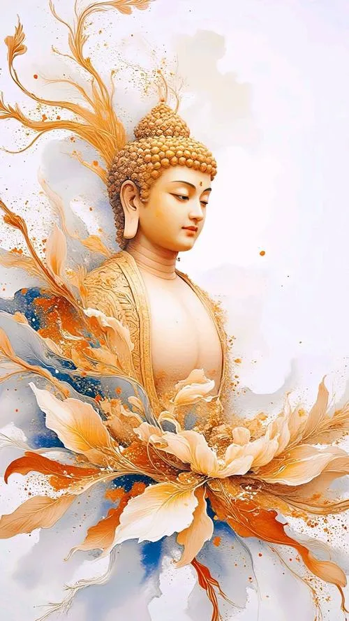 Dựng Phật A Di Đà biểu cảm từ bi giữa tịnh độ sáng dịu