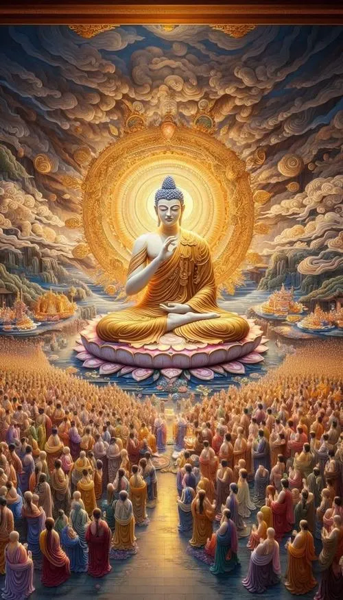 Dưới cây bồ đề Phật Thích Ca tỏa từ bi thanh tịnh