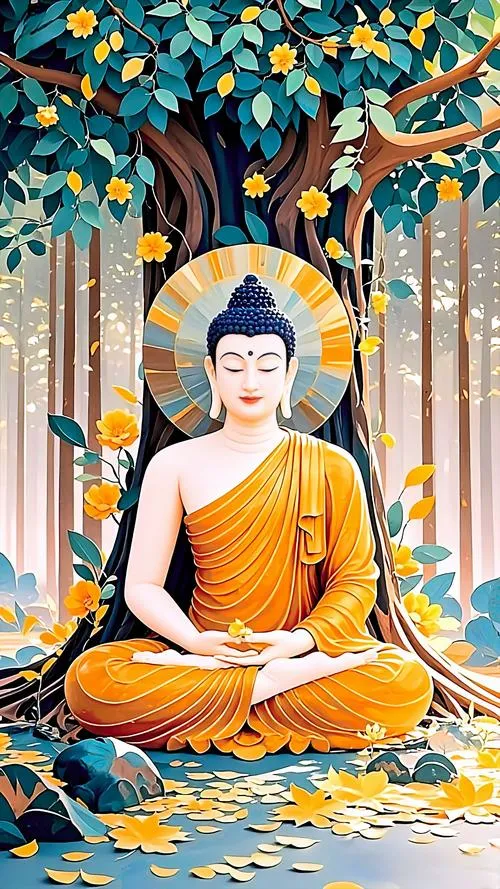 Chiêm bái Phật Thích Ca ngồi trên tòa sen dưới ánh sáng dịu như sương tĩnh tại