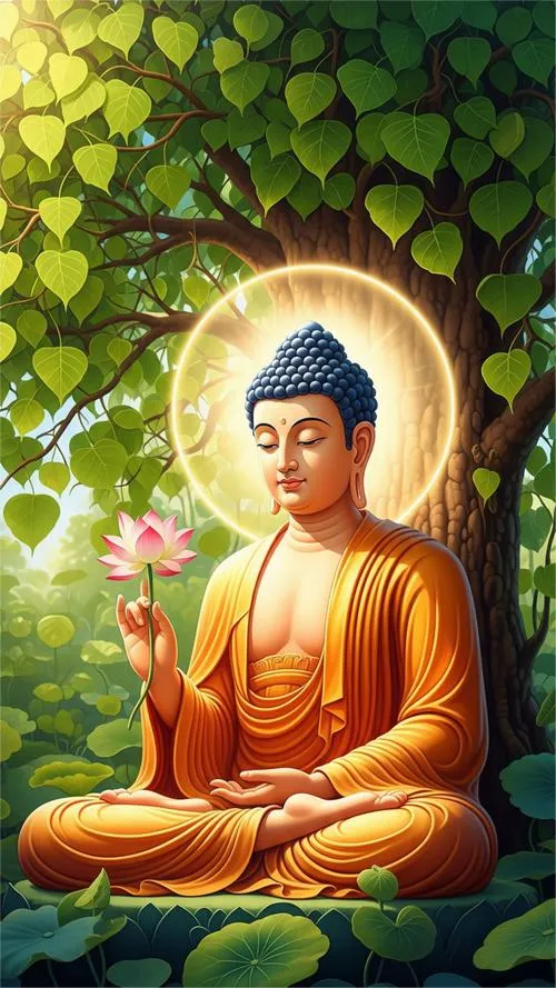 Đưa biểu tượng hoa sen và ấn tay vào tranh thờ