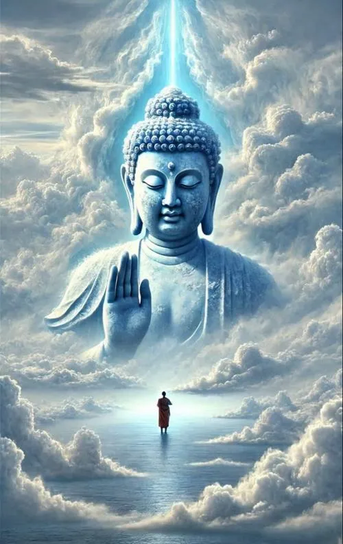 Nổi bật từ bi trong ảnh Đức Phật bằng ánh sáng dịu