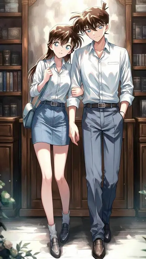 Cặp đôi đẹp nhất bước trong hành lang, ánh sáng vàng ấm, vibe đời thường nhưng vẫn như một đoạn phim