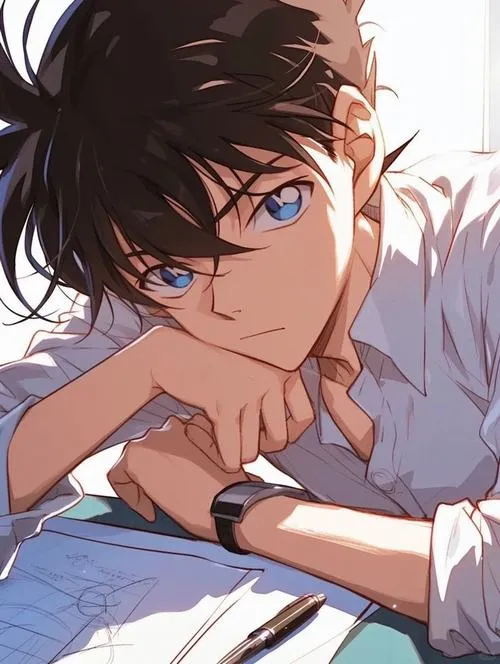 Hình ảnh Kudo Shinichi đối đầu bóng tối, ánh đèn đường, không khí bí ẩn đúng chất Conan