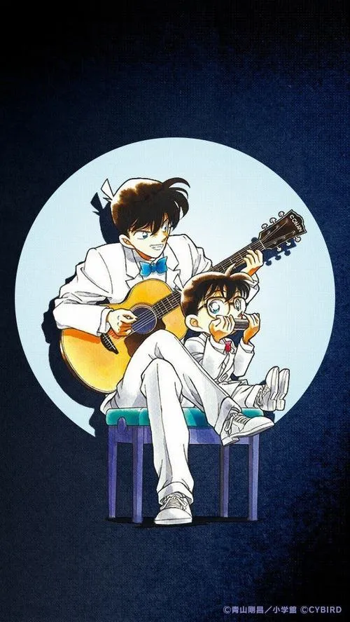 Ảnh fanart Shinichi dạng collage đen trắng, lớp trước sau rõ, thần thái thám tử rất sắc.