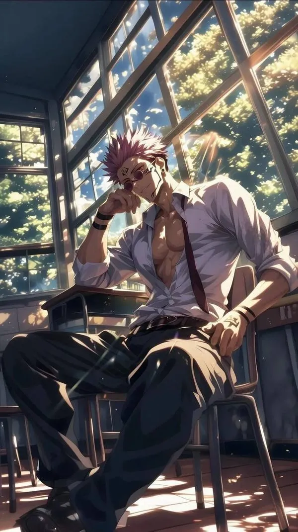 Hình Sukuna đối diện Ma Hư La, ánh nhìn lạnh và cảm giác thích nghi đang tăng dần