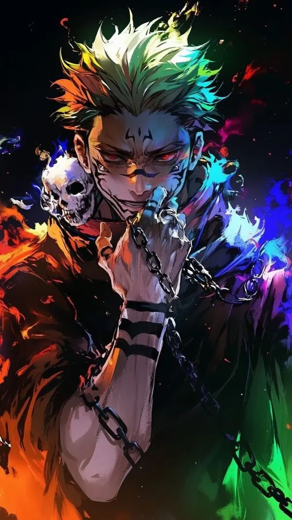 Ảnh Sukuna gợi nhát Giải, đường chém tầm xa như xé gió, nền tối càng làm nổi lực cắt