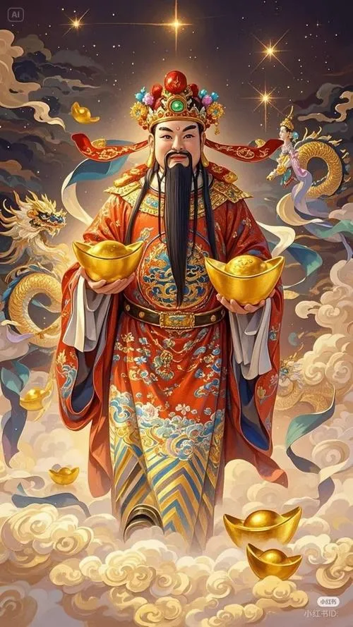 Ảnh Thần Tài và Ông Địa mang ý nghĩa cầu tài cầu lộc