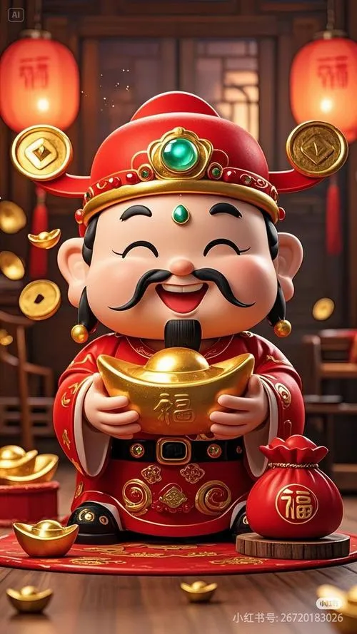 Hình Tài lộc gắn với hình ảnh Thần Tài