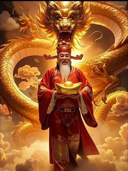 Ảnh Thần Tài gợi không khí sung túc đầu năm