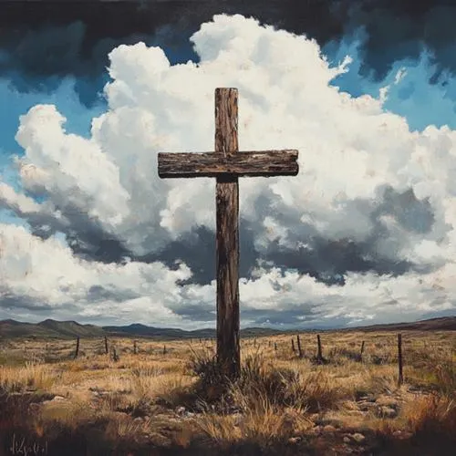 Ánh sáng ôm thánh giá trong không gian nhà thờ yên bình