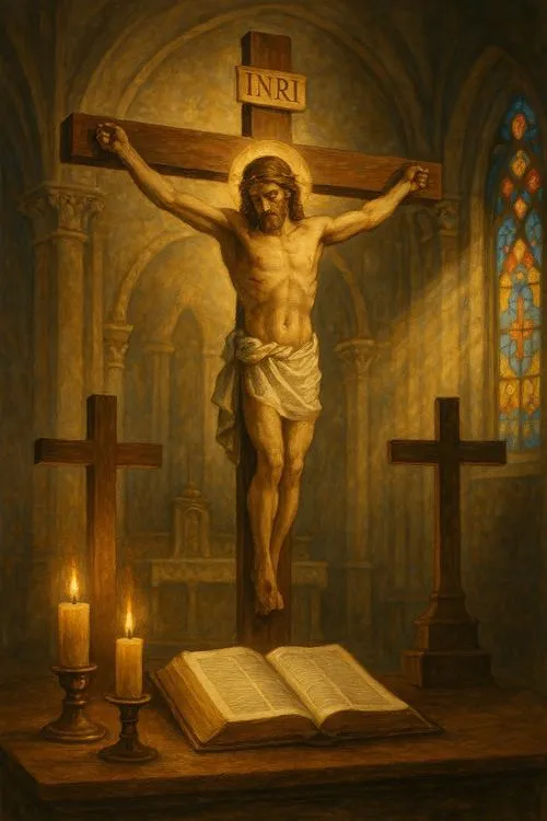 Tạo điểm nhấn thị giác khi thánh giá đặt giữa nền trơn